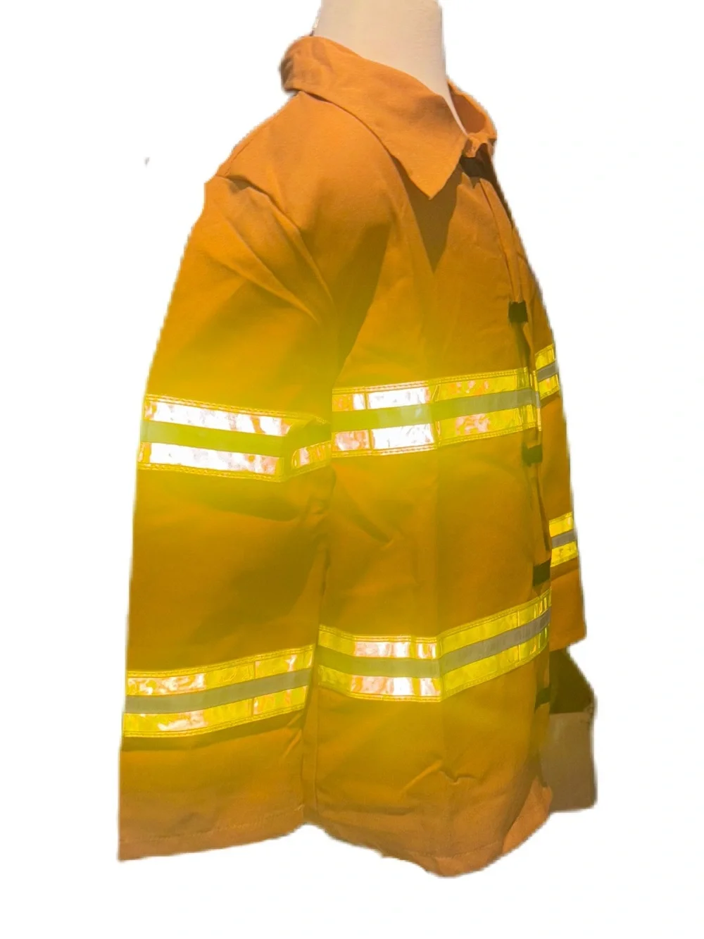 Mustard Yellow Kids Firefighter Costume with Yellow Reflective Stripes